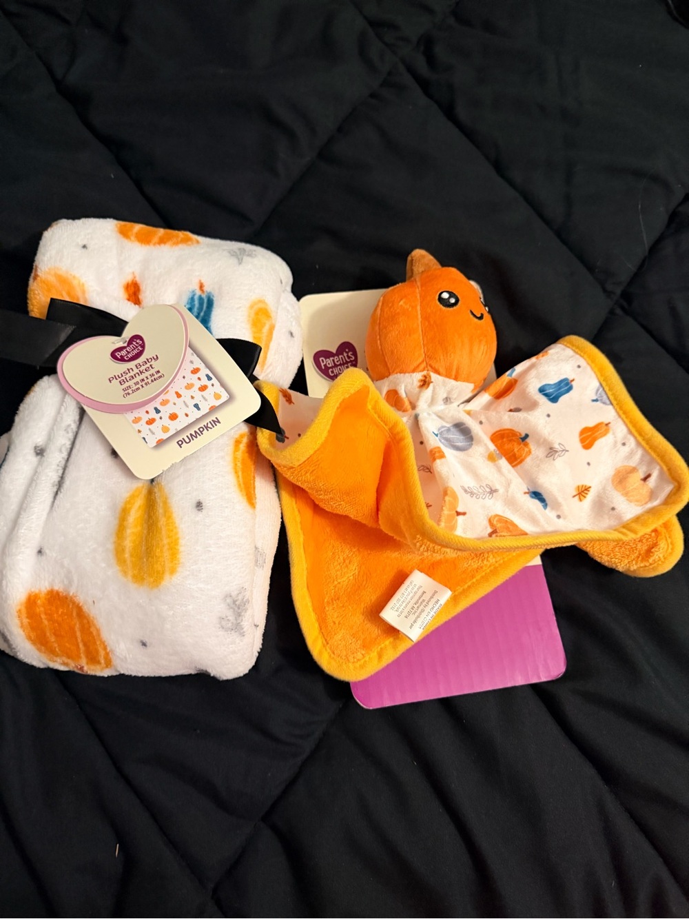 Pumpkin Plush and Pumpkin Blanket- Orange